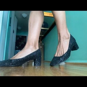Zara black glittery heels